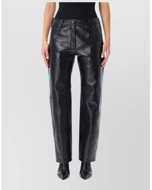 Magda Butrym Leather Trousers Front And Back Pockets - Blue
