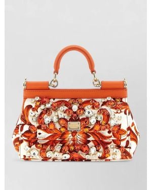 Dolce & Gabbana Sicily Mini Bag Top Handle Strap - Red