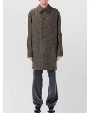 A.P.C. Checkered Long Coat Side Pockets - Gray