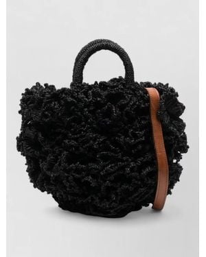 IBELIV Raffia Crossbody Bag - Black