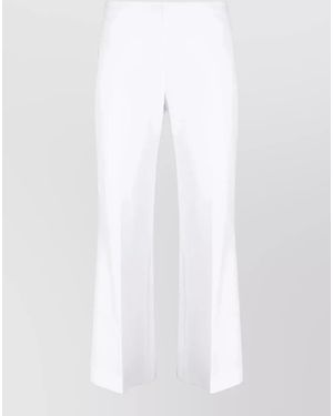 P.A.R.O.S.H. Stretch Wool Cropped Flared Trousers - White