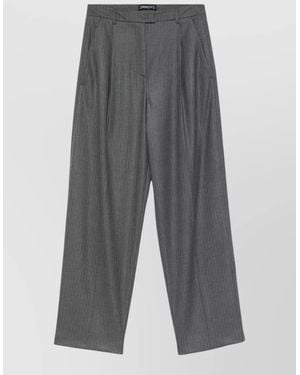 DR. HOPE Pleated Wide-Leg Pants - Gray