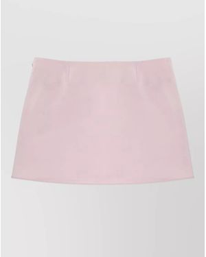 Courreges Mini Skirt Button Detail Back Pockets - Pink