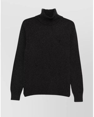 Ami Paris Dark Turtleneck Jumper - Black