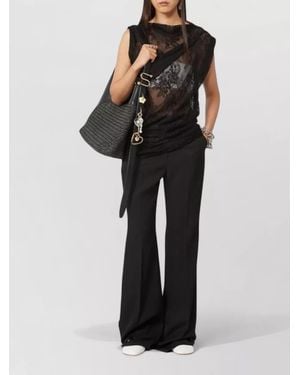 Sportmax Lace Sleeveless Top Regular Relaxed Fit - Black