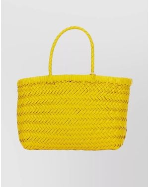 Dragon Diffusion Mini Flat Gora Leather Mini Bag - Yellow