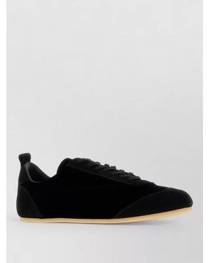 Jil Sander Velvet Suede Etage Low Top Sneakers - Black
