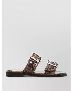 Ganni Lace Sandals Open Toe Flat Sole - Multicolour