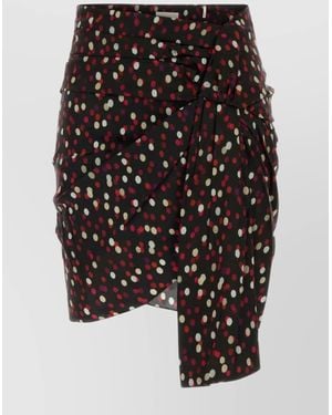 Isabel Marant Asymmetric Hem Mini Skirt With Polka Dots - Black