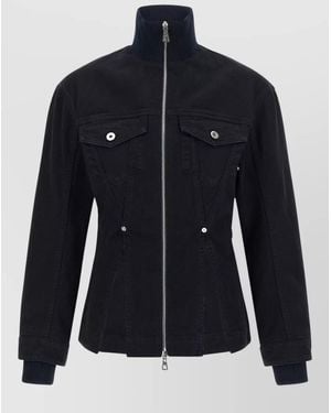 Jean Paul Gaultier Denim Jacket High Collar Buttoned Cuffs - Blue