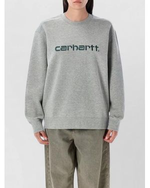 Carhartt Logo Crew Neck Cotton Sweatshirt - Grey