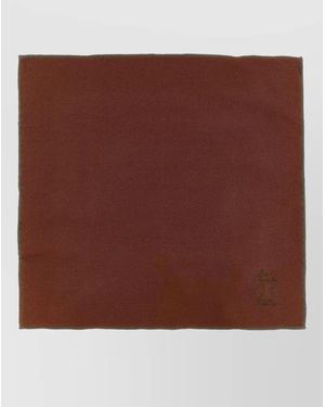 Brunello Cucinelli Double Face Silk Square Clutch Scarf - Brown