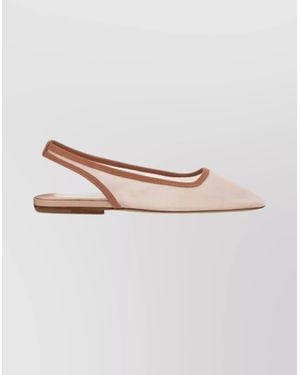 Dries Van Noten Pointed Toe Slingback Flat Ballerina Shoes - Pink