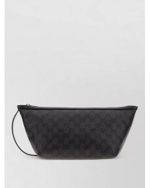 Gucci Gg Canvas Small Essence Wrist Clutch - Gray