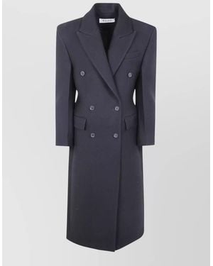 Rohe Hourglass Wool Coat Long Double Breasted - Blue
