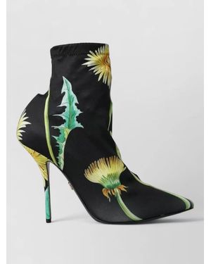 Dolce & Gabbana Floral-Print Stretch Ankle Boots - Green