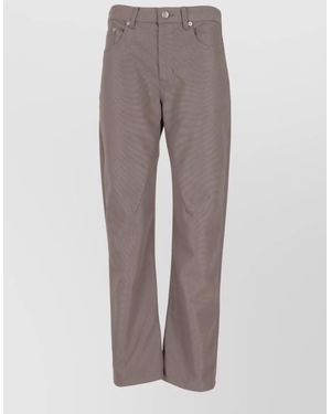 Rick Owens Straight Leg Pants Belt Loops Back Pockets - Gray