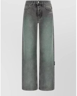 Off-White c/o Virgil Abloh Denim Spray Susy Straight-Leg Jeans - Grey