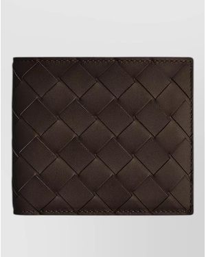 Bottega Veneta Intrecciato Leather Bi-Fold Wallet - Brown
