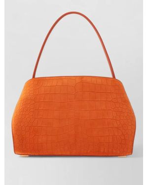 Ferragamo Hug Small Leather Tote Bag Structured - Orange