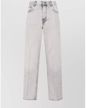 Haikure Denim Mid-Rise Straight-Leg Jeans - White