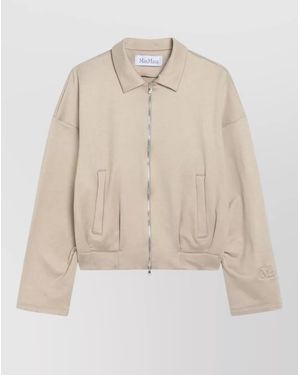 Max Mara Silk-Blend Cropped Jacket - Natural