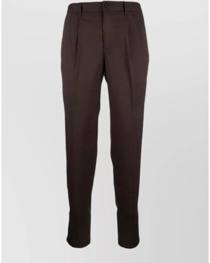 Incotex Tailored Trousers Belt Loops Side And Back Pockets - Brown