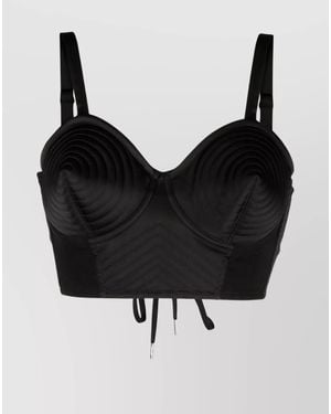 Jean Paul Gaultier Cropped Sleeveless Corset Top - Black
