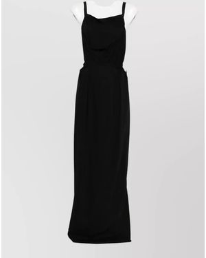 Rick Owens Jersey Maxi Dress Low Back Cutout Slit - Black