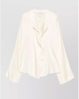 forte_forte Silk Long-Sleeve Blouse - Natural