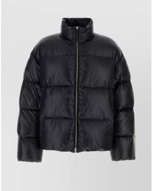 Jil Sander Nylon Down Puffer Jacket With High Collar - Black