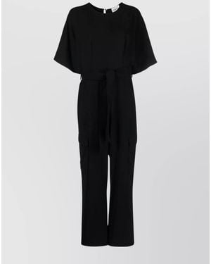 P.A.R.O.S.H. Cargo Jumpsuit With Wide-Leg And Belt - Black