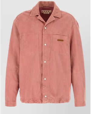 Marni Suede Shirt Jacket - Pink