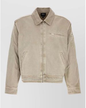 A.P.C. Denim Single-Breasted Coat - Natural