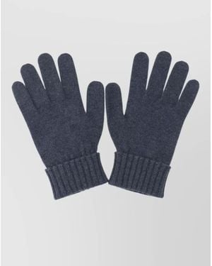 Gucci Knit Gloves Ribbed Cuffs Detail - Blue