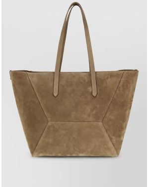 Brunello Cucinelli Calf Leather Tote Bag - Natural