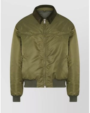 Maison Margiela Velvet Collared Bomber Jacket For All Seasons - Green