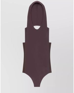 Courreges Sleeveless Hooded Bodysuit - Purple