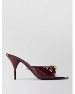 Versace Patent Calfskin High Heel Mules 85 - Purple