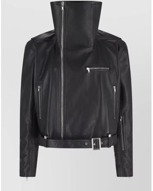 Rick Owens Leather Coat - Black