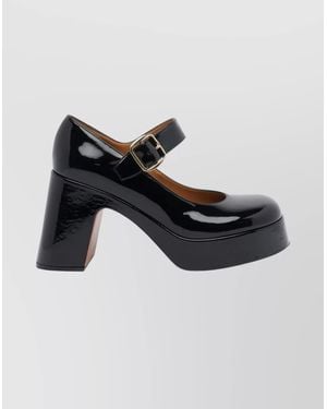 Stella McCartney Mary Jane Lace-Up Block Heel Shoes - Brown