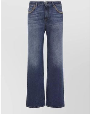 Etro High Waist Wide Leg Denim Trousers - Blue
