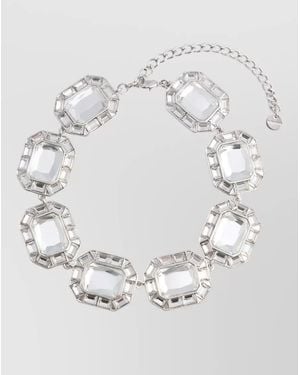 Self-Portrait Crystal Necklace - Grey