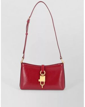 Dolce & Gabbana Shoulder Bag Lock Design Top Handle Strap - Red