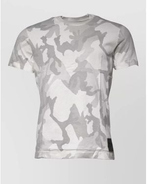 Dolce & Gabbana Camouflage Cotton Crew Neck Short Sleeve T Shirt - Gray