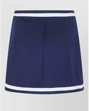 Sporty & Rich Mila Serif Logo Pleated Mini Shorts - Blue
