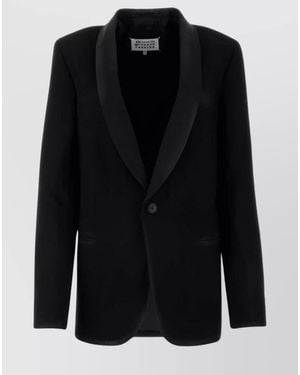 Maison Margiela Wool Single-Breasted Blazer - Black