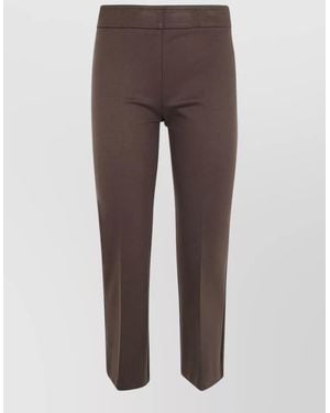 DR. HOPE Cropped Flared Trousers - Brown