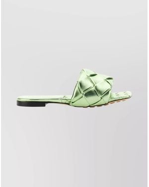 Bottega Veneta Lido Quilted Flat Sandals - Green