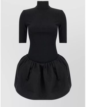 Magda Butrym Fitted Bodice Puff Skirt Short Sleeve Dress - Black